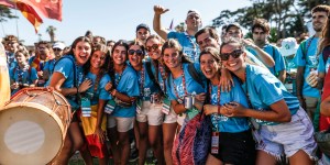 Pilgrims during the World Youth Day (WYD), in Lisbon on July 31, 2023. Portugal is preparing to welcome Pope Francis and around a million young pilgrims for the World Youth Day (WYD) on August 1 to 6, 2023.