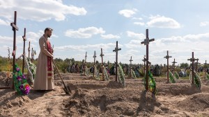 Graves for unidentified Ukrainian casualties