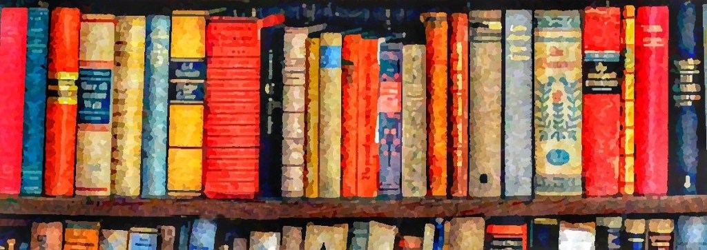 Books on shelf illustrated