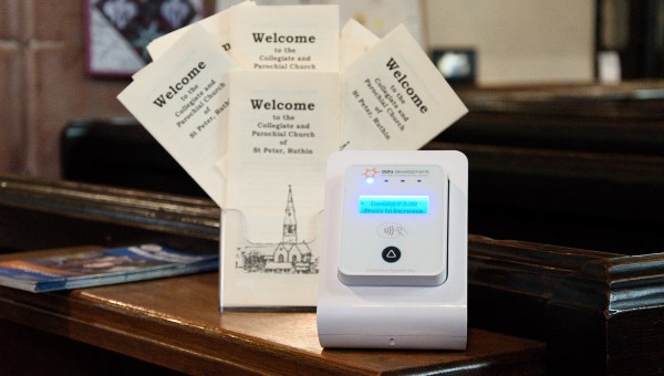 contactless card terminal in UK Church