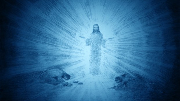 transfiguration sketch blue dark
