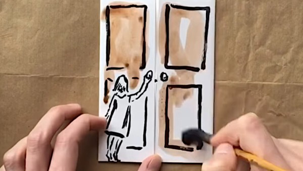 Artist drawing artwork based on Narnia books