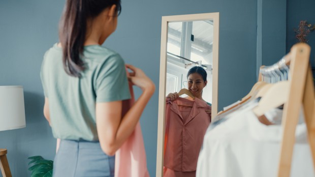 woman clothes mirror