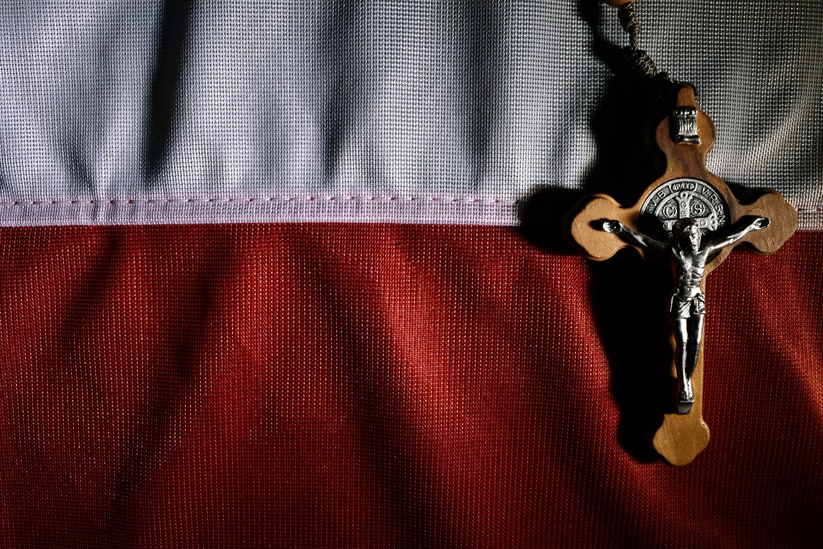 Crucifix on Polish Flag