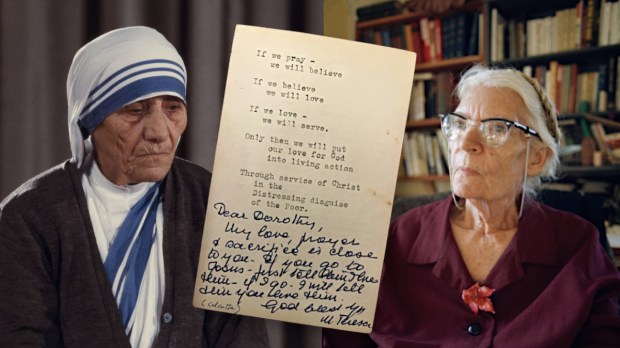 Mother Teresa and Dorothy Day with note from Mother Theresa