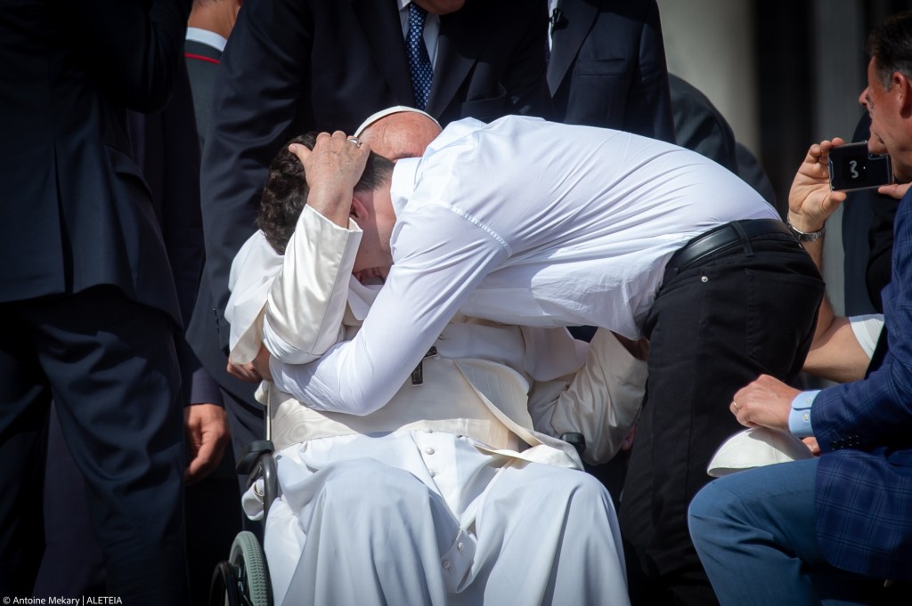 Pope Francis at the end of his weekly general audience in St. Peter's square