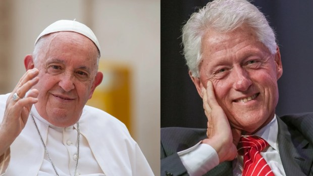Pope Francis and Bill Clinton