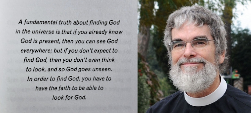 Brother Guy Consolmagno and a page from Finding God in the Universe