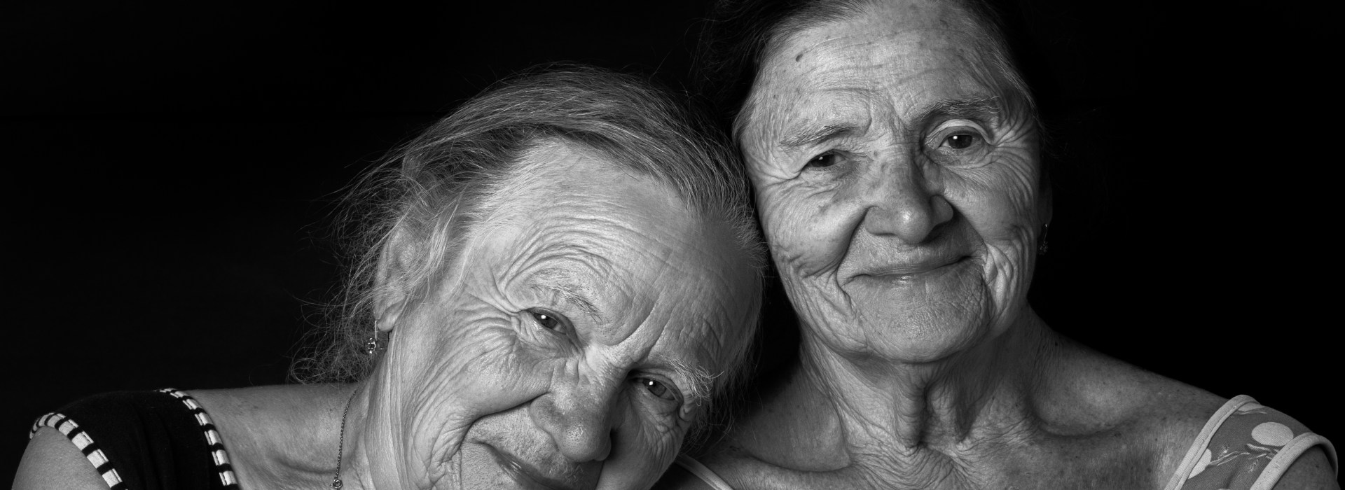 Portrait of two elderly sisters