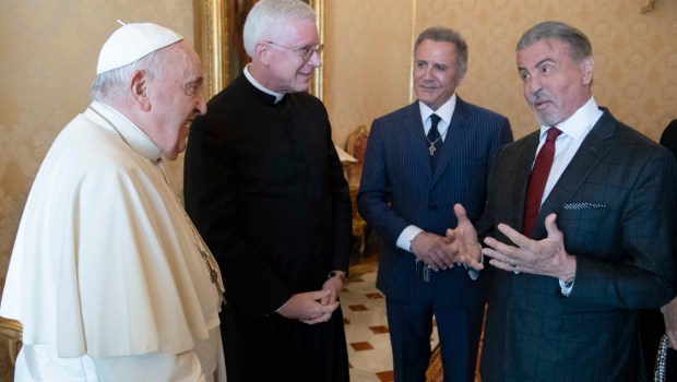 Sylvester Stallone na audiencji u papieża Franciszka w Watykanie