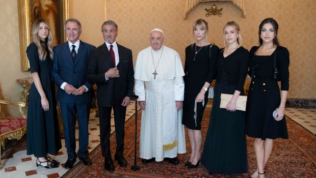 Sylvester Stallone na audiencji u papieża Franciszka w Watykanie
