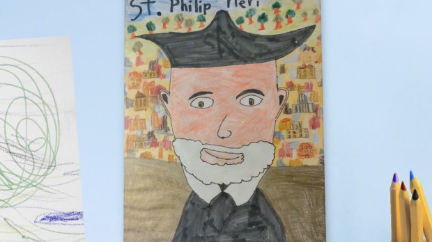 Child's drawing of St. Philip Neri