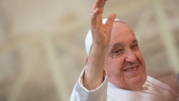 Pope Francis at the end of his weekly general audience