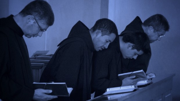 Benedictine monks praying