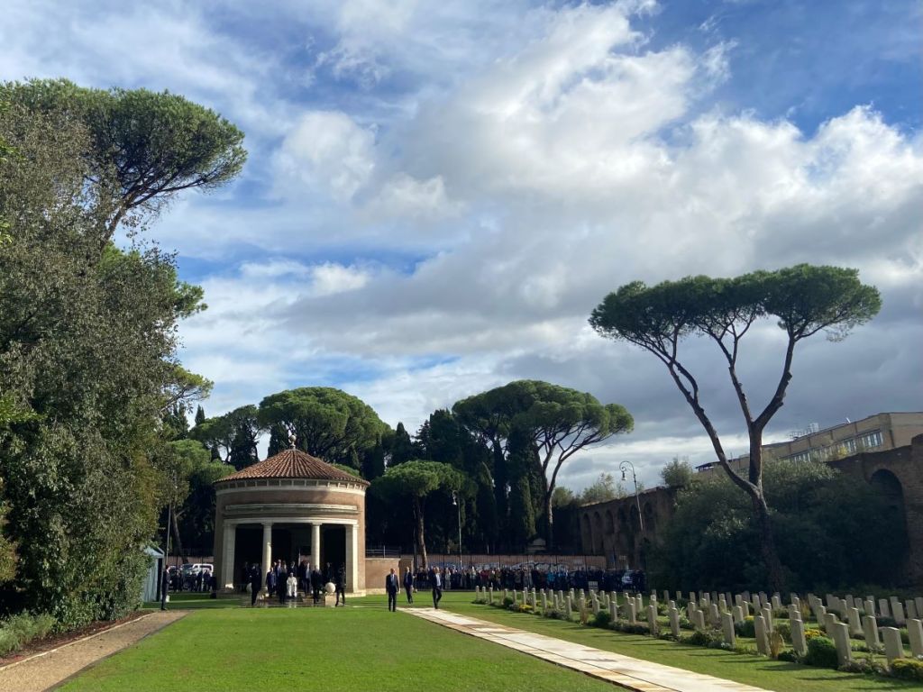 Pope Francis at the Rome War Cemetery for a mass to celebrate All Souls Day