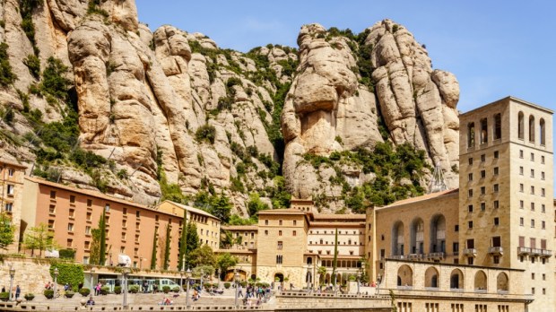 Monastery of Santa Maria de Montserrat on the mountain of Montserrat in Catalonia