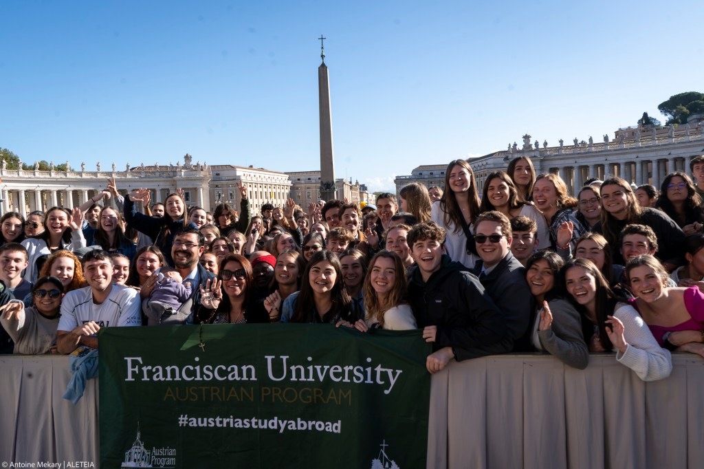 faithful from Franciscan University During Pope Francis general Audience