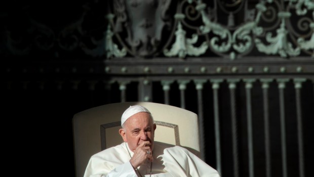 Pope Francis during his weekly general audience in St. Peter's square