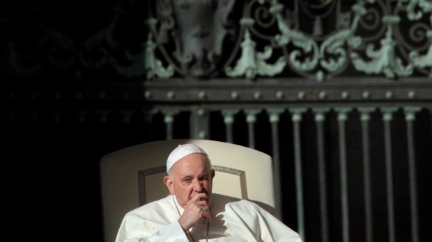 Pope Francis during his weekly general audience in St. Peter's square