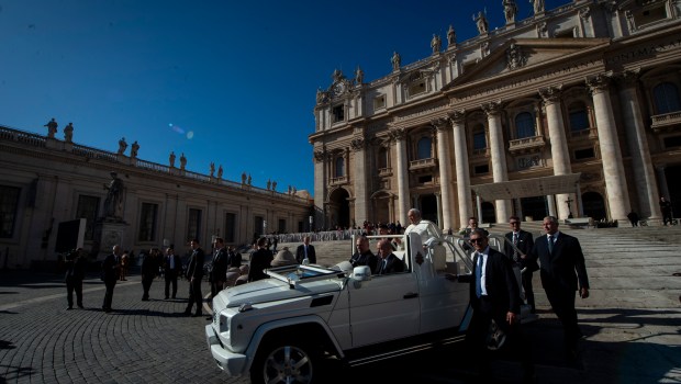 Pope Francis during his weekly general audience in St. Peter's square