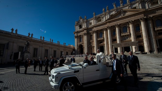 Pope Francis during his weekly general audience in St. Peter's square