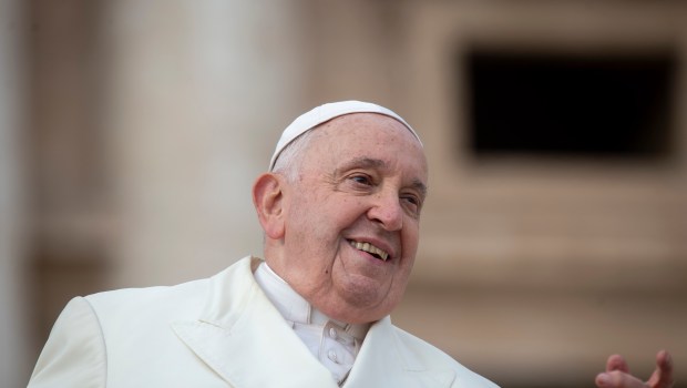 Pope Francis at the end of his weekly general audience in Saint Peter's square at the Vatican