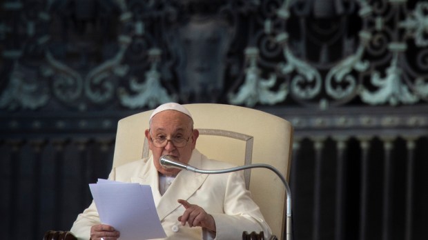 Pope Francis during his weekly general audience in Saint Peter's square at the Vatican