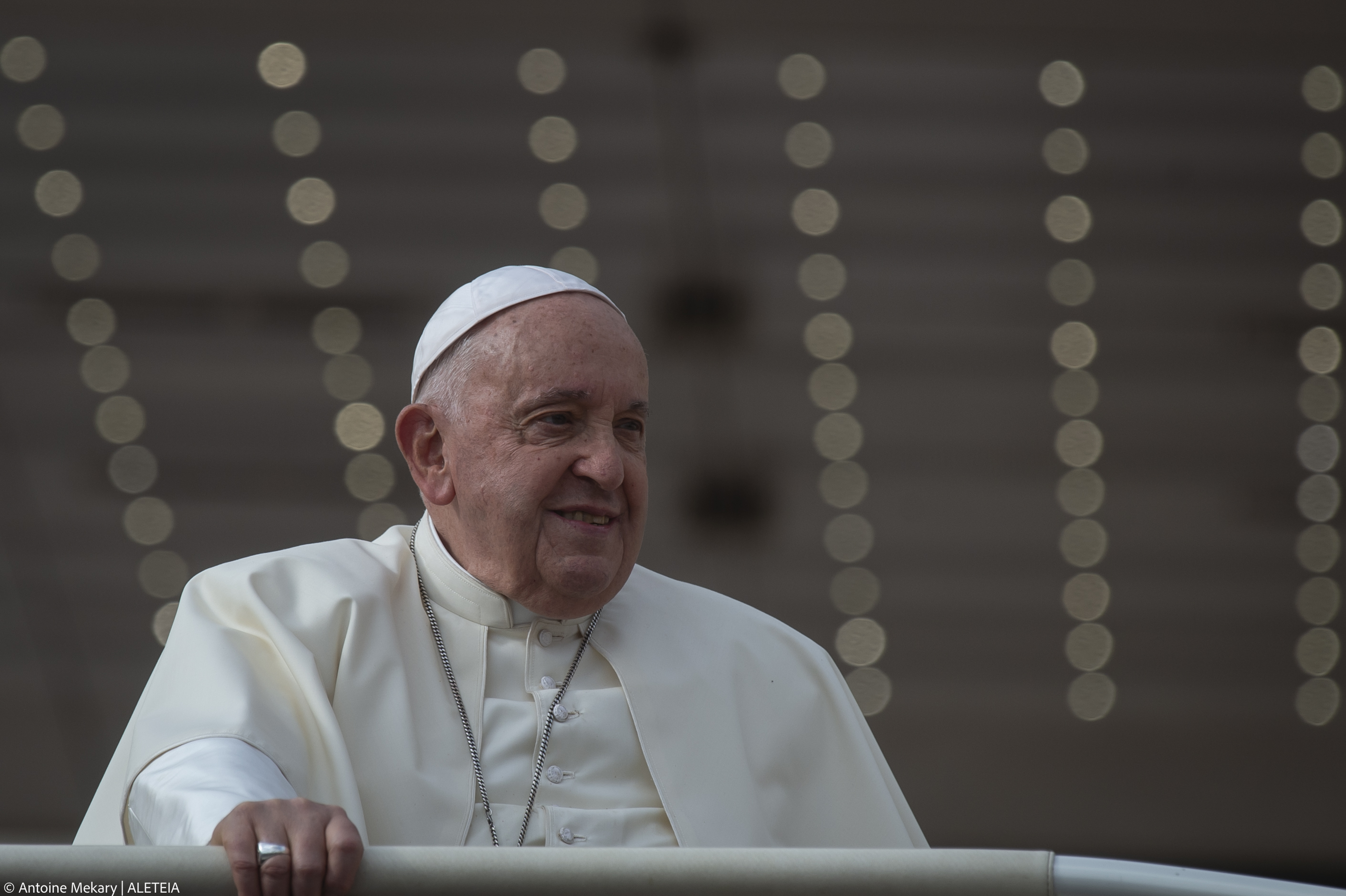Pope Francis during his weekly general audience in Saint Peter's square at the Vatican