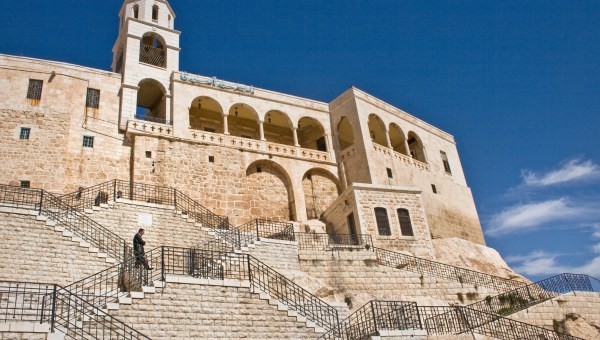 Saidnaya, Syria - March 7, 2011: Convent of Our Lady Monastery in Saidnaya (Saydnaya or Sednaya), Syria