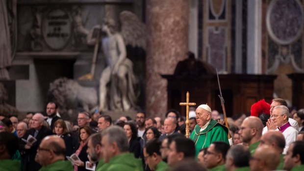 Pope Francis presides a mass on World Day of the Poor at St Peter's basilica