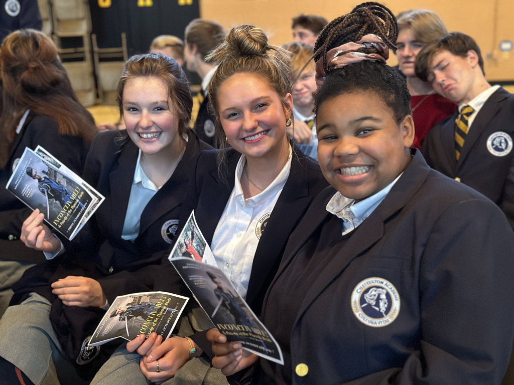 Sudents attend a performance at Chesterton Academy of St. Louis.