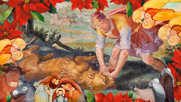 Advent08-The-fresco-Samson-wrestling-a-lion-Shutterstock