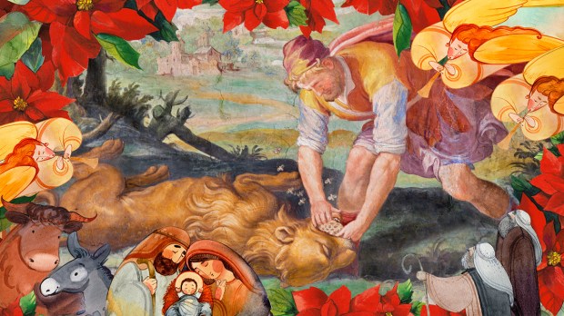 Advent08-The-fresco-Samson-wrestling-a-lion-Shutterstock