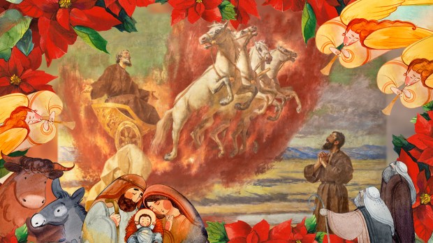 Advent14-The-fresco-Prophet-Elias-ascending-into-Heaven-in-the-chariot-Shutterstock