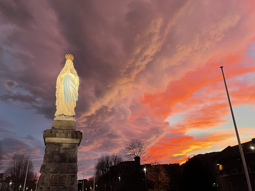 Lourdes at sunset
