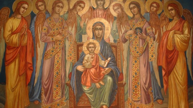 Icon of Mary and Jesus with Angels