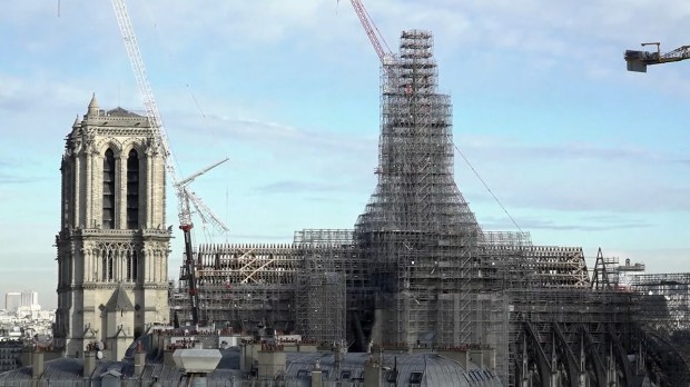 Notre Dame Spire scaffolding