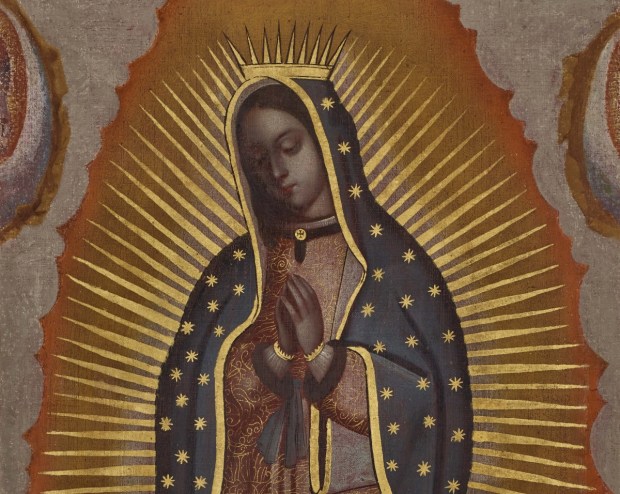 St. Elizabeth Ann Seton's painting of Our Lady of Guadalupe, DETAIL