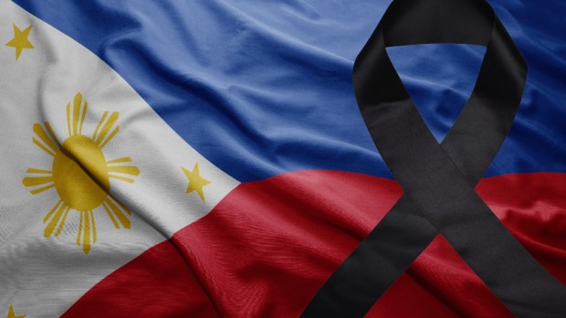 Philippines flag in mourning