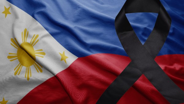 Philippines flag in mourning