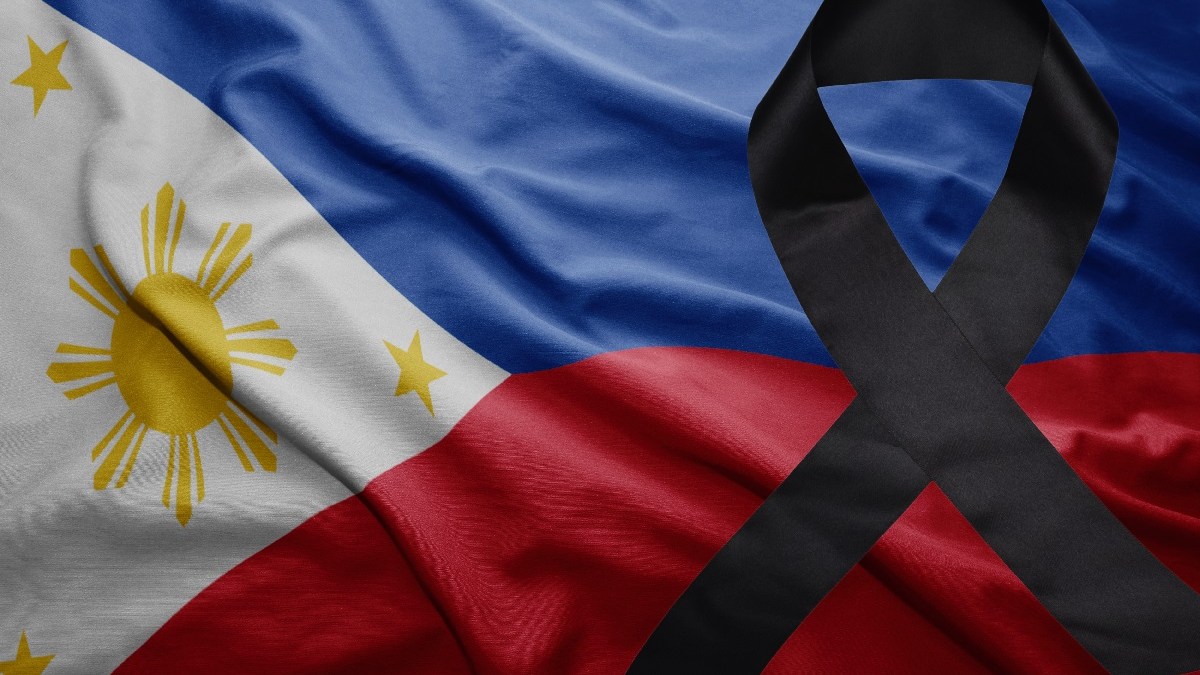 Philippines flag in mourning