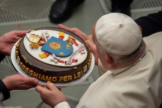 Pope Francis during his weekly general audience in Paul VI Hall at the Vatican