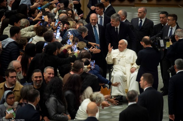 Pope Francis during his weekly general audience in Paul VI Hall