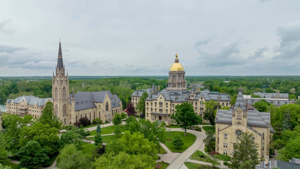 Overview of University of Notre Dame campus