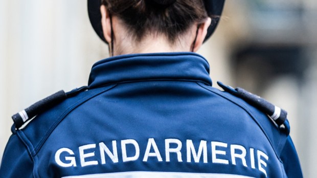 A young female French gendarme