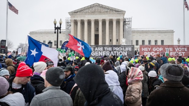 March for Life protesters in front of Supreme Court 2024