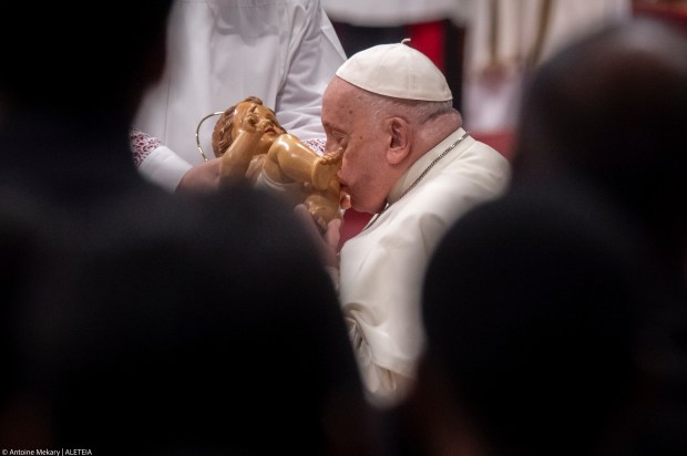 Pope Francis presides a mass for the Epiphany in Saint Peter's Basilica at the Vatican on January 6, 2024.