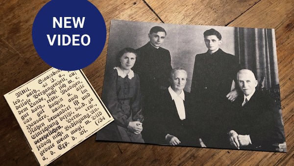 Ratzinger family and ad for wife