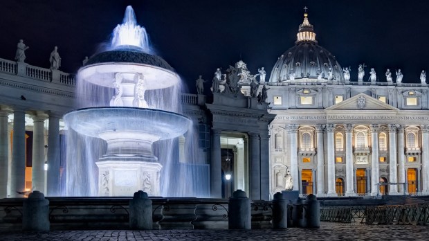 Vatican Fountains at night