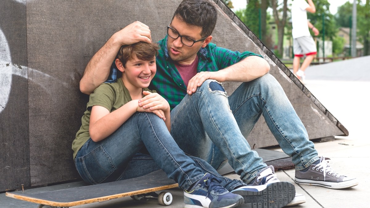 cool dad father adolescent boy son teen teenager